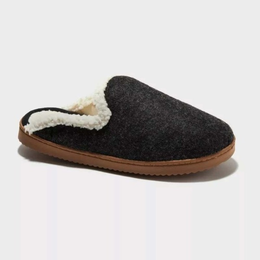 Big Girls Dearfoams Maci Scuff Slippers Black Size S 5/6 New With Tags